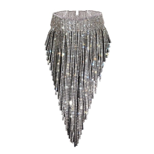 Choker pour femmes avec des franges argenté
