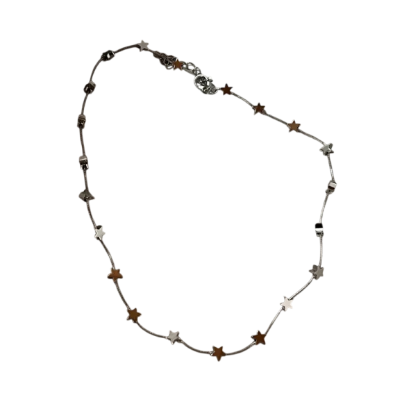 Choker van chirurgisch staal Met geïntegreerde kleine sterren Verstelbare lengte Combinabele minimalistische damesketting 1