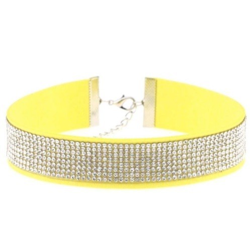 Choker with Rhinestones J3495 yellow