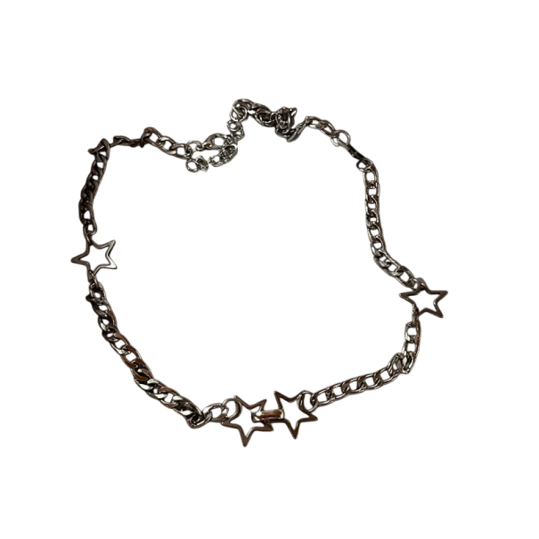 Choker z chirurgickej ocele Retiazkový náhrdelník s hviezdami Dámsky minimalistický šperk Nastaviteľná dĺžka Moderný dizajn 1