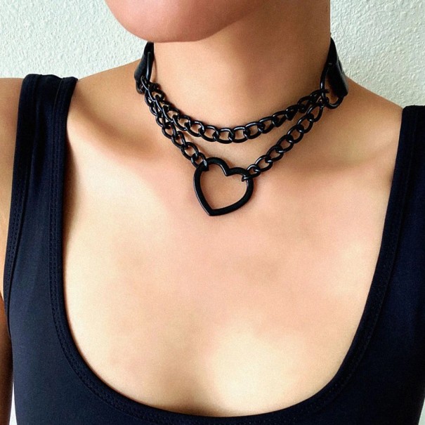 Chokerhalsband för kvinnor med hjärta D202