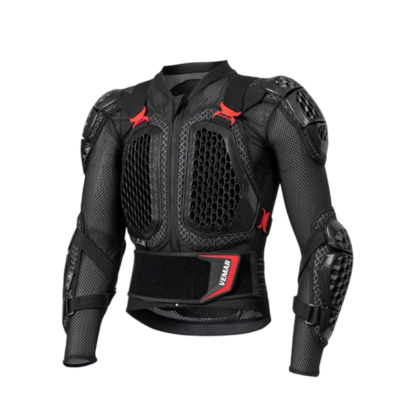 Chránič těla na motorku s chrániči hrudníku ramen a loktů Bederní pás na suchý zip PE a EVA Unisex moto oblečení na motokros červená XS