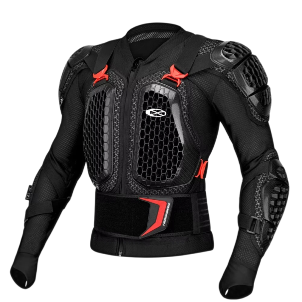 Chránič tela na motorku s voštinovými chráničmi hrudníka Chrániče ramien a lakťov Polyester a nylon Unisex moto oblečenie na motokros červená XS
