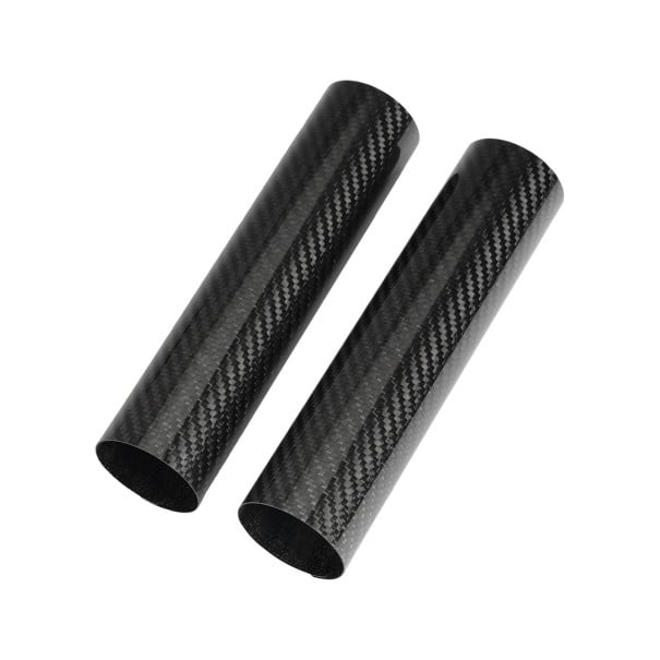 Chránițe universale din carbon pentru furca frontală a motocicletelor 202 mm negre lucioase cu model din carbon, pereche de protecții din plastic dur 1