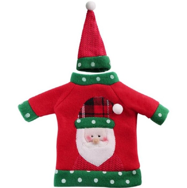 Christmas Bottle Cover with Hat 1