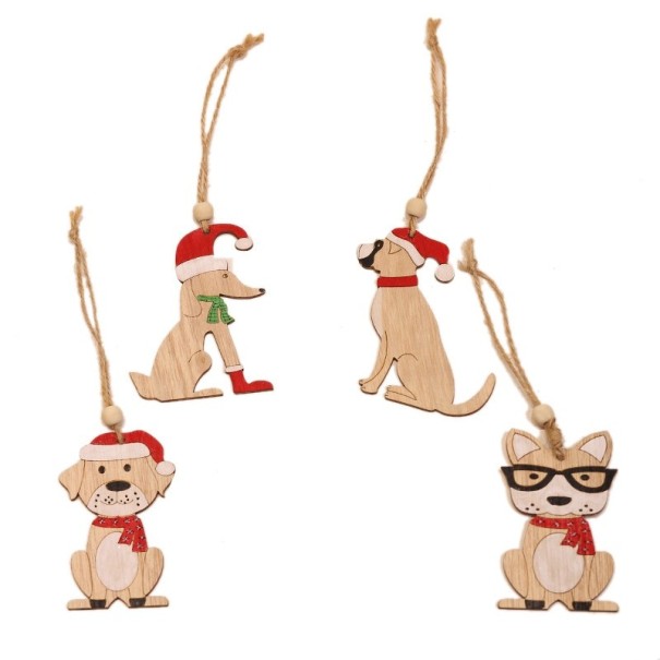 Christmas Decoration Dog 4 pcs 1