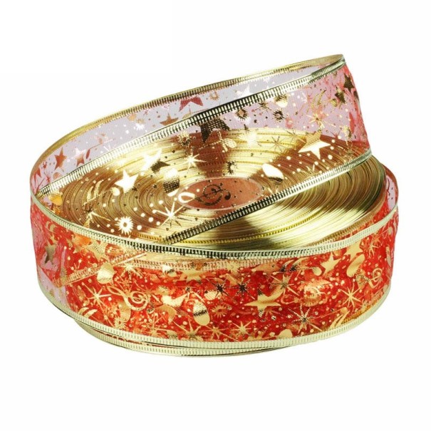 Christmas Organza Ribbon 2 pcs red