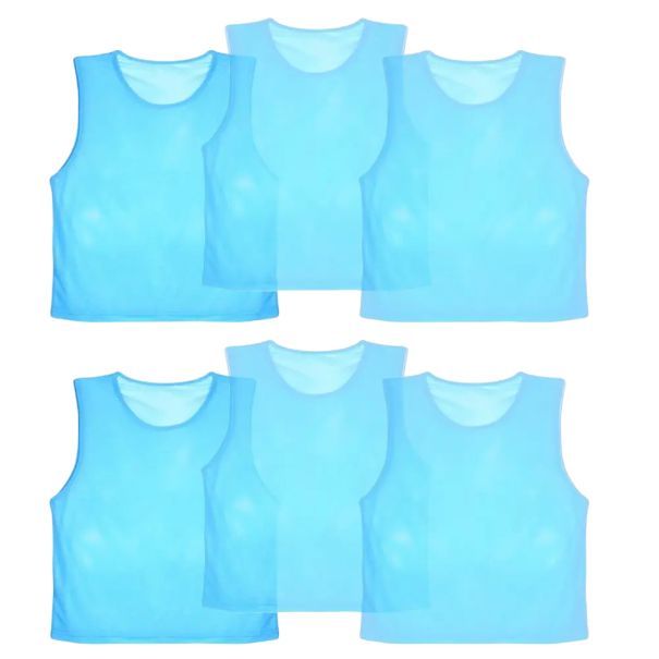 Χρωματιστή διακριτική γιλέκο για σπορ Σετ διακριτικών φανελών Διακριτική αθλητική φανέλα για ενήλικες 6 τεμ μπλε