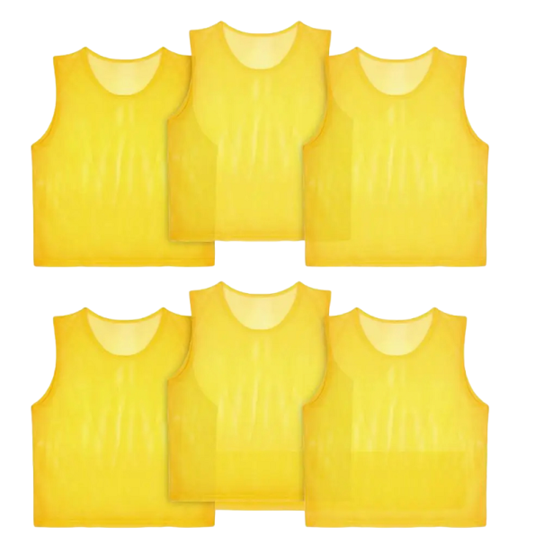 Χρωματιστό διακριτικό γιλέκο για σπορ Σειρά διακριτικών φανελών Διακριτική αθλητική φανέλα για παιδιά 6 τμχ κίτρινο
