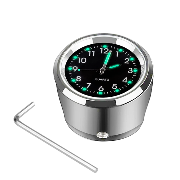 Chrómované vodotesné motocyklové hodinky na riadidlá 22–25 mm Quartz hliníkové hodiny Svietiaci ciferník Nočné videnie Moto príslušenstvo strieborná