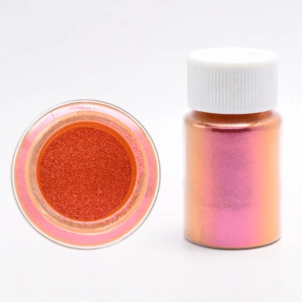 Chromowany perłowy puder do paznokci na efekt połysku i kreatywną manicure oraz nail art łosoś