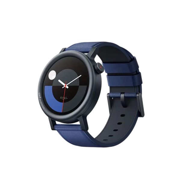 Chytré hodinky s AMOLED displejem 1,32 palce a GPS 120 sportovních režimů Bluetooth hovory Kovové tělo s řemínkem z PU kůže Výdrž 11 dní tmavě modrá