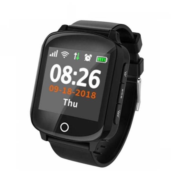 Chytré hodinky s GPS lokalizátorom čierna
