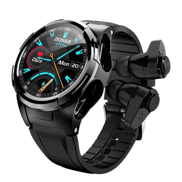 Chytré hodinky so slúchadlami K1368 čierna