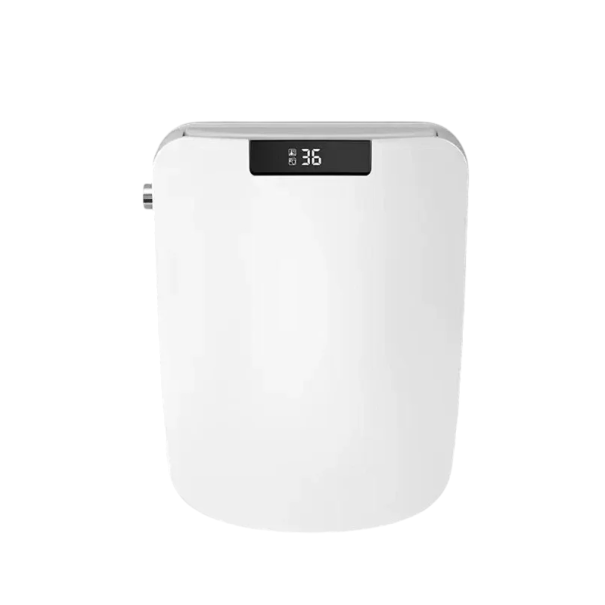 Chytré toaletní sedátko Automatické otevírání víka a otočný dálkový ovladač 51 cm Vyhřívaný sedák se 4 stupni Bílé Hranatý tvar 1