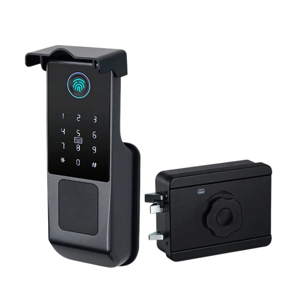 Chytrý dveřní zámek s otiskem prstu klávesnice IC karta USB napájení 12V nebo 4x AA pro dveře 35–60 mm bezpečnostní 1