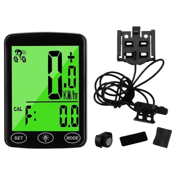 Ciclómetro táctil 4,6 x 6,4 cm com visor LCD retroiluminado À prova de água IPX5 Duração da bateria 10 h Suporte para bicicleta Ciclómetro inteligente com visor 1