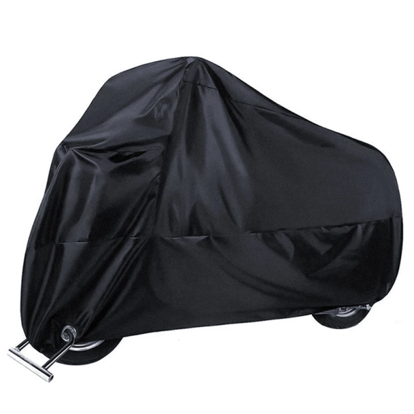 Čierny outdoorový vodeodolný kryt na motocykel Ochranný poťah proti dažďu prachu a UV žiareniu 230 x 95 x 125 cm Odolný vonkajší obal 1