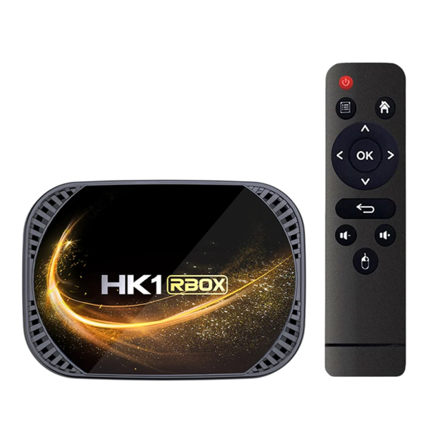 Čierny TV box 4K UltraHD Android 11 Streamovací prehrávač médií 4+64GB HDMI WiFi 2.4G/5G Bluetooth USB Ethernet diaľkový ovládač 1