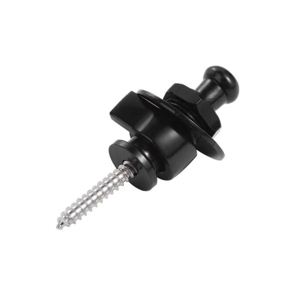 Cierre de correa de cabeza redonda para guitarra eléctrica 1 pieza Cierre de seguridad de metal Color neutro Fácil de instalar Ajuste seguro negro