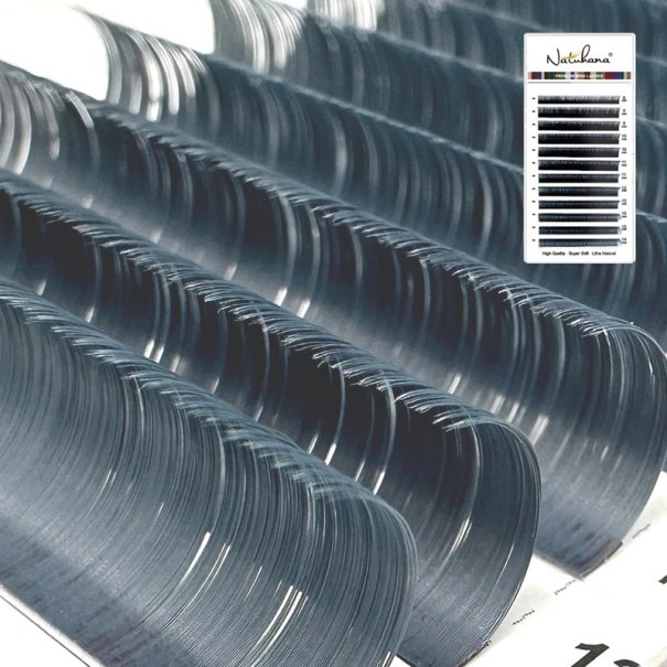 Cils individuels en fibres synthétiques courbure C 0,07 mm Mix de longueurs Cils colorés fins à coller pour extensions de volume applications professionnelles bleu