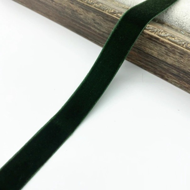Cinta 6 mm 4,6 m terciopelo Cinta decorativa Cinta de terciopelo fino para envolver regalos Decoración de bodas Artesanía Creación creativa Cinta decorativa verde oscuro