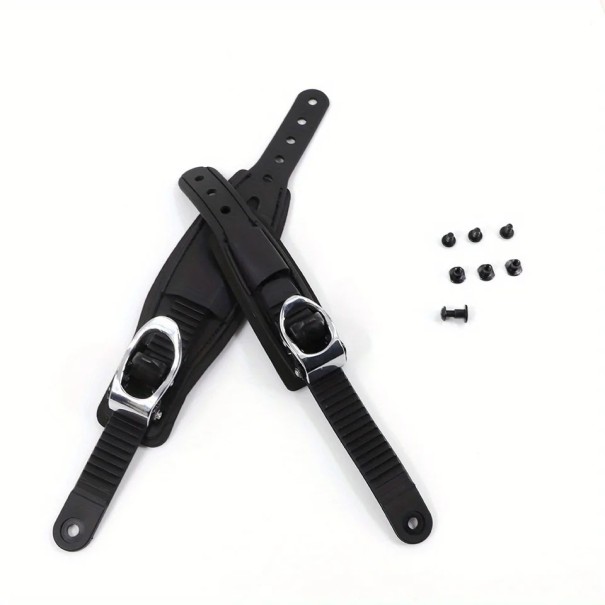 Cinta ajustable para atar esquís aproximadamente 29–41 cm soporte de plástico negro correa de conexión para asegurar esquís durante el transporte y almacenamiento 1