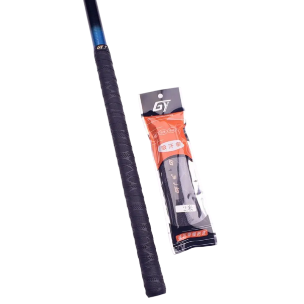 Cinta antideslizante para el mango de la raqueta 2m PU EVA que absorbe el sudor Tenis Bádminton Squash Overgrip Envoltura de Mango negro