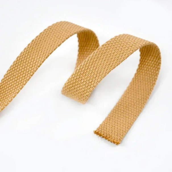 Cinta de algodón y poliéster de 32 mm y 4 m. Cinturón sólido de 1,3 mm de grosor. Material duradero. Alta capacidad de carga. Uso universal. Costura, fabricación, fijación, exterior. marrón