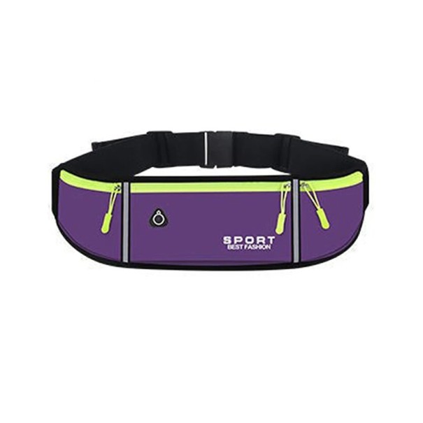 Cinta de corrida desportiva à prova de água com bolsa para telemóvel e pequenos objetos para corrida, ciclismo, fitness, jogging, prático roxo