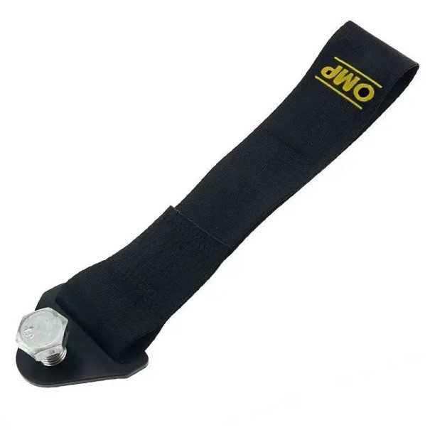 Cinta de reboque em nylon 26 cm Cordas de reboque de alta resistência para automóveis Carro de corrida Reboque Montagem por parafuso 2 toneladas Cinta resistente preto