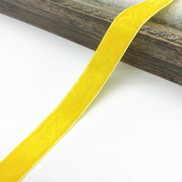 Cinta de terciopelo 25 mm 4,6 m Cinta decorativa para regalos Arreglos florales Cinta textil decorativa para creación creativa Costura y decoración amarillo