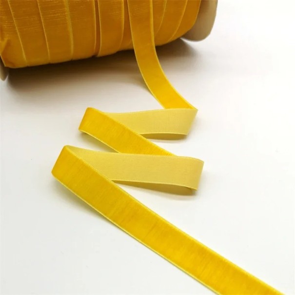 Cinta de terciopelo de 10 mm y 4,6 m. Cinta decorativa. Cinta de terciopelo de lujo para envolver regalos. Decoración de bodas. Cinta decorativa. Creación creativa. Proyectos de bricolaje. amarillo