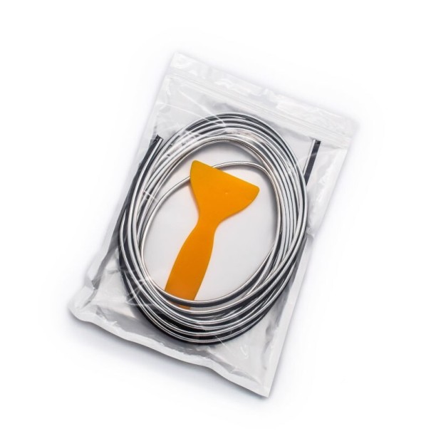 Cinta decorativa para interior de coche 5 m plateado