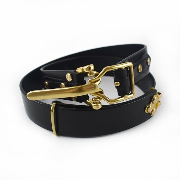 Cinto de couro para homem L447 preto