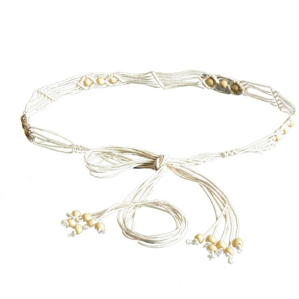 Cinto feminino com contas branco