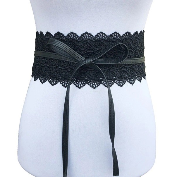 Cinto feminino com rendas preto