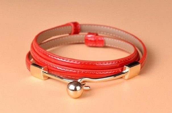 Cinto fino feminino L151 vermelho