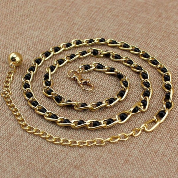 Cintura da donna con perle nero