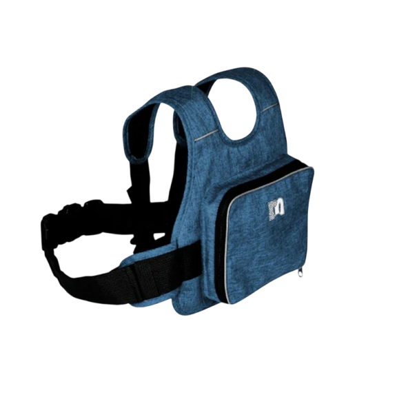 Cintura di sicurezza per bambino per moto con cintura regolabile e tasca di stivaggio maniglia posteriore cinghie elementi riflettenti per passeggero blu