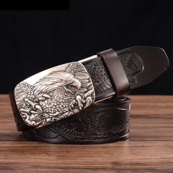 Cintura in pelle da uomo con aquila L414 120 cm 4