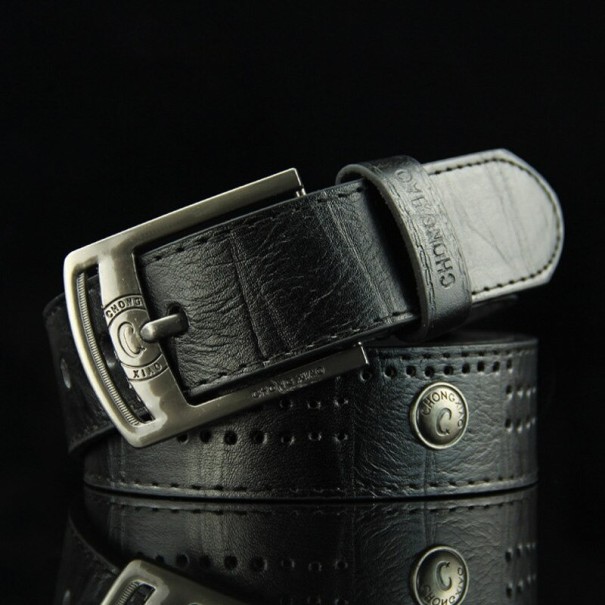 Cintura in pelle da uomo L500 nero