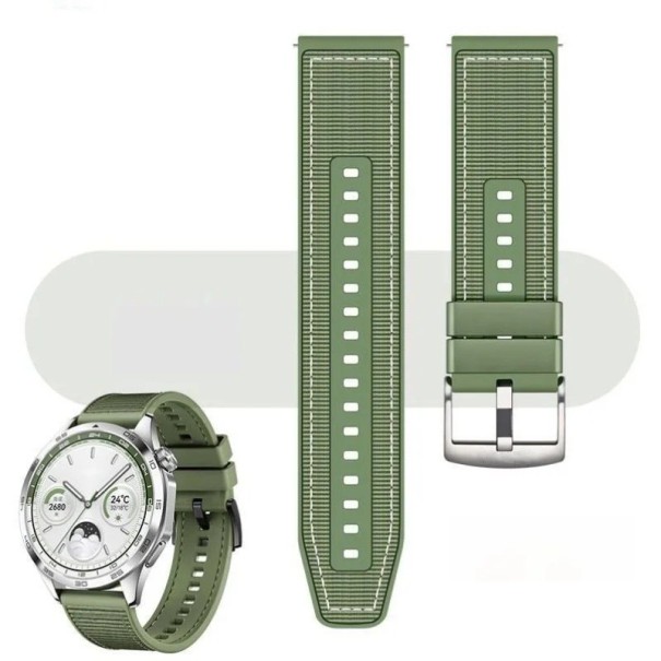 Cinturino in nylon e silicone da 22 mm per orologi Huawei Watch GT 4 46 mm GT 3 Sport Huawei Watch 4 Pro Samsung Galaxy Watch 6 5 4 resistente verde