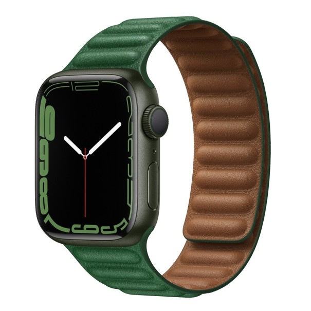 Cinturino in pelle per Apple Watch 42 mm / 44 mm / 45 mm verde scuro