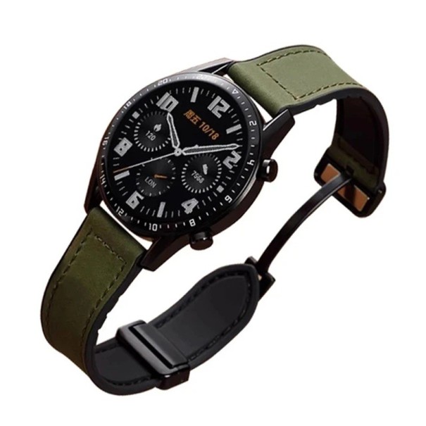 Cinturino in silicone e pelle per Samsung Galaxy Watch 4 Classic 42mm Elegante cinturino di ricambio Comfortevole da indossare Accessorio stiloso per smartwatch verde