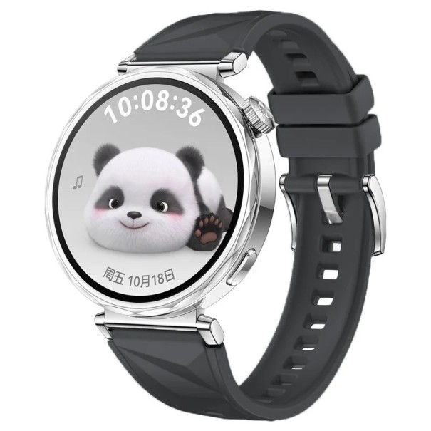 Cinturino in silicone per Huawei Watch GT 4 46 mm Con fibbia metallica sicura Cinturino morbido e traspirante resistente per attività sportive e per un comodo utilizzo quotidiano grigio scuro