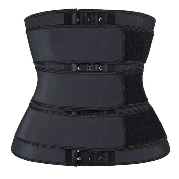 Cinturón adelgazante de compresión para hombres Cinturón moldeador Cinturón adelgazante Cierre con velcro Soporte lumbar Efecto sauna negro S