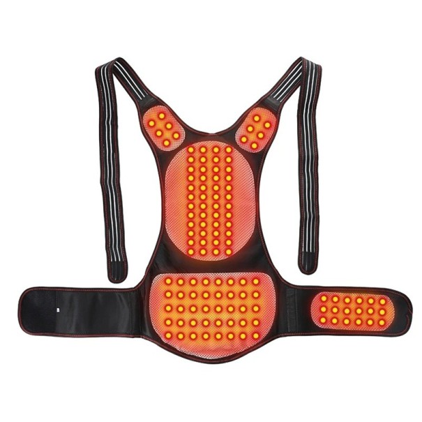 Cinturón calefactable magnético con 118 imanes, corrector de postura, autocalentable, terapia para espalda y hombros, alivio del dolor con magnetoterapia. L