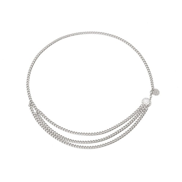 Cinturón de cadena para mujer L106 plateado