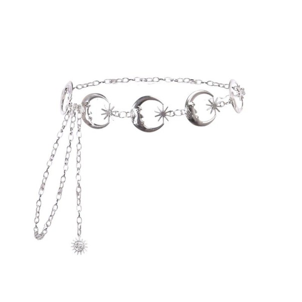 Cinturón de cadena para mujer plateado 2